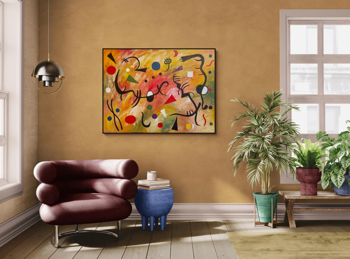 Blue-Circle-Dreaming-in-living-room-with-fancy-chair-and-plants